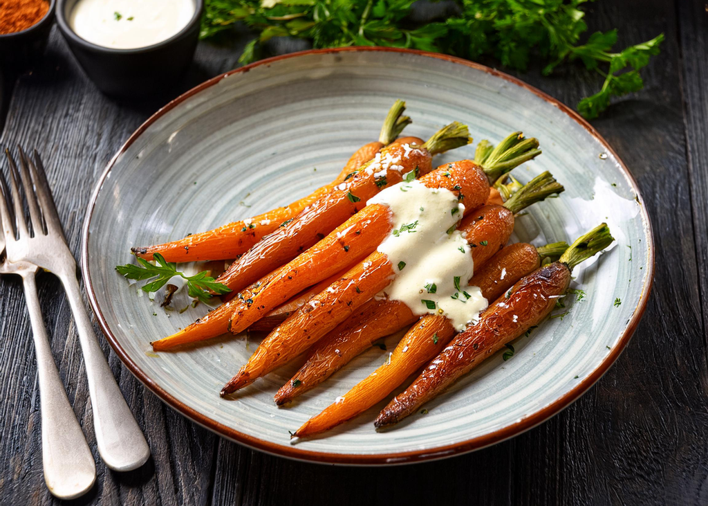 Image of Roasted Carrots with Creamy Dressing 